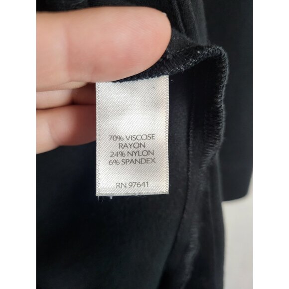 J.Jill Ponte Knit jacket Blazer Women's (L) Black Single Button Shawl Collar - Picture 7 of 8